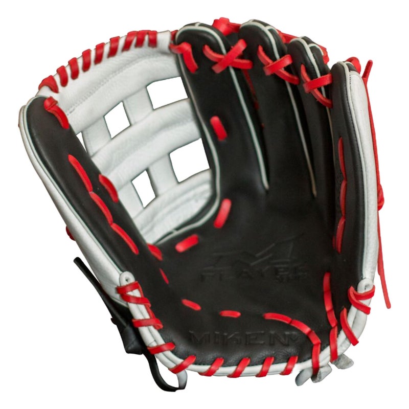 Miken | PLAYERS SERIES Slowpitch Softball Glove | Sizes 13.5" | LHT | Black / White - Image 2